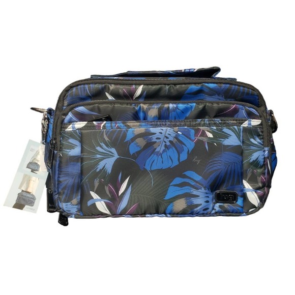lug Bags Lug Scoop Crossbody Top Handle Bag Botanical Blue Black